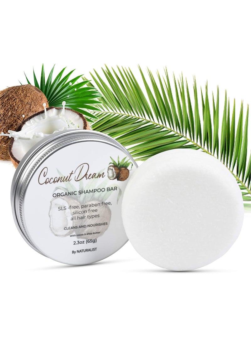 Naturalist Naturalist Solid Shampoo Bar 100 Organic Plant Based SLS Free Vegan All Hair Types  Body Care  pH Balanced Plastic Free  Eco Friendly Safe For Travel coconut 