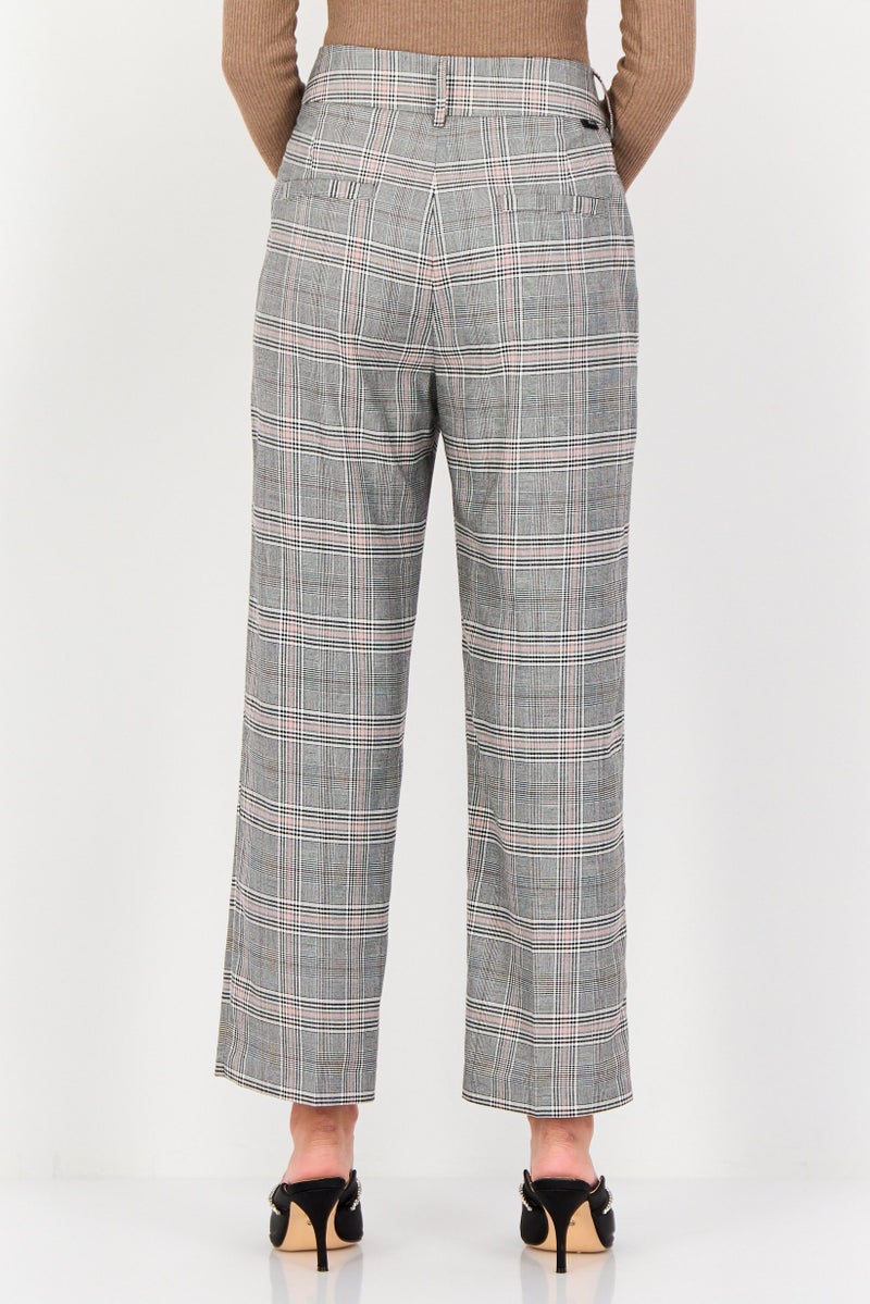 Reiko Women Regular Fit Plaid Dress Pants, Multicolor - Image 3