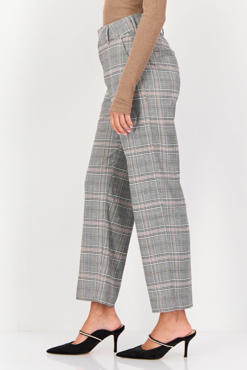 Reiko Women Regular Fit Plaid Dress Pants, Multicolor - Image 2
