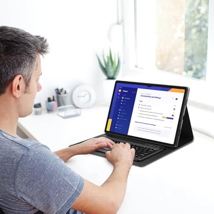 rayihni SAMSUNG GALAXY TAB S9 ULTRA KEYBOARD CASE 14.6 INCH 2023, SMART FOLIO COVER WITH S PEN HOLDER, DETACHABLE BLUETOOTH KEYBOARD FOR GALAXY TAB S9 ULTRA 2023/S8 ULTRA 2022 14.6”, BLACK - Image 3