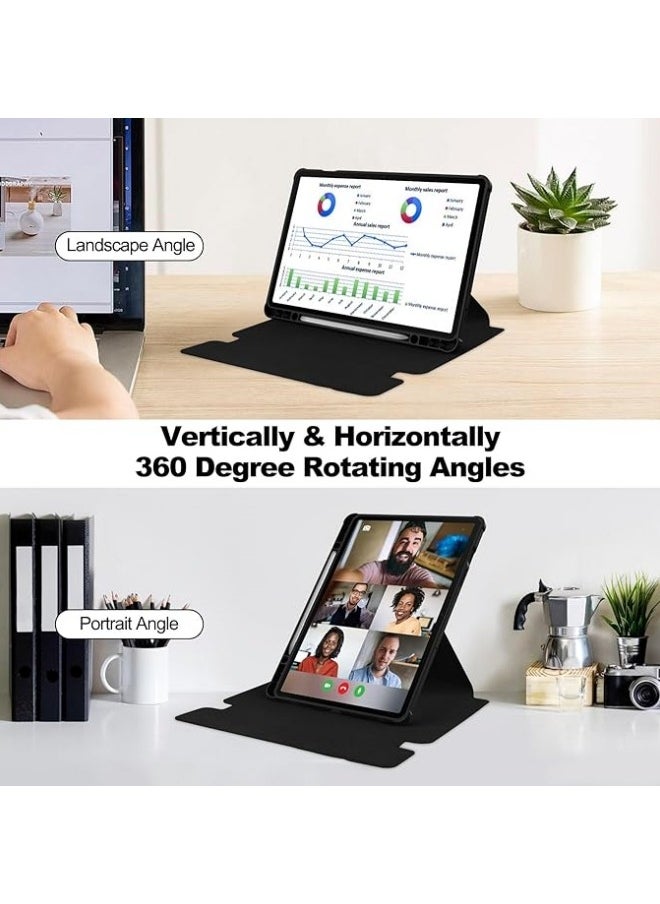 Arabic and English Keyboard Case Compatible with Galaxy Tab S9 FE Plus SM-X610/SM-X616 Case,Detachable Keyboard Clear Back Multi-Angle Viewing Stand Tablet Slim Cover