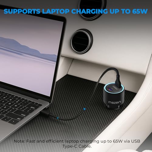 Amkette MOZEN by Amkette Drive Max 101W Car Charger Type C 65W + USB-A 36W Dual Port Fast Car Charger, ABS Build with Metallic Shell with Voltsafe and Smartflux for Mobile, Tablets & Laptops - Image 4