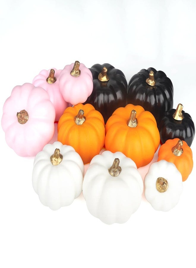 Artmag Artificial Pumpkins Bulk 12Pcs Assorted Sizes and Colors Harvest Lifelike Pumpkin Fake Foam Pumpkin for Fall Autumn Halloween Home Party Thanksgiving Party Holiday Decor - Image 1
