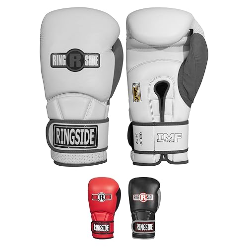 Ringside Gel Shock Safety Boxing Sparring Gloves 18 oz WhiteGray - Image 1