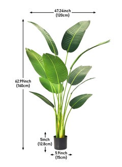 Zvezvia Artificial bird of paradise plant artificial banana tree 160CM  - Image 4