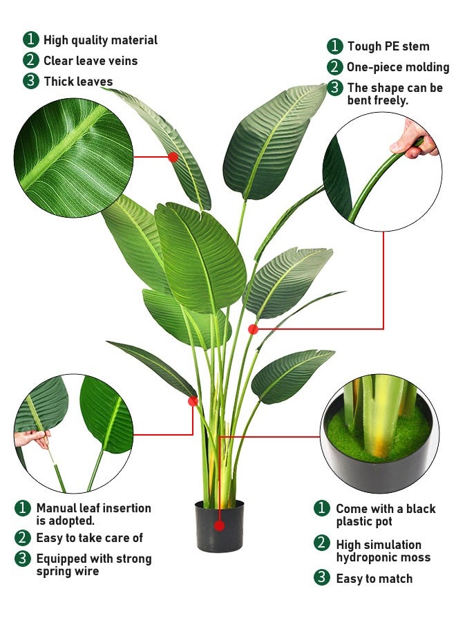 Zvezvia - Artificial bird of paradise plant artificial banana tree 160CM - Image 1