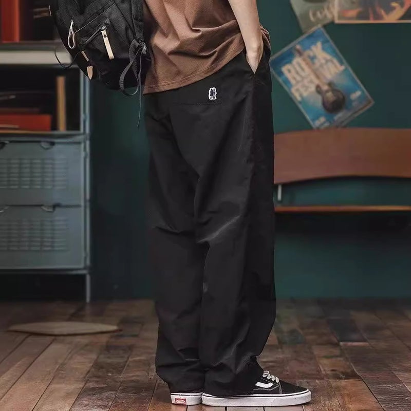 American Retro Trendy Brand Wide-Leg Overalls Boys Summer Loose Straight Casual Sports Pants - Image 3