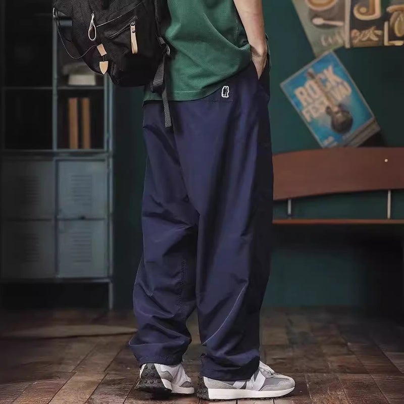 American Retro Trendy Brand Wide-Leg Overalls Boys Summer Loose Straight Casual Sports Pants - Image 5