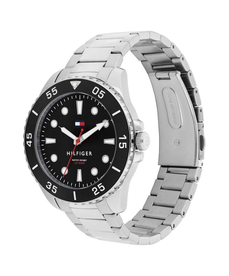 TOMMY HILFIGER Round Analog Men'S Stainless Steel And Black Aluminum Case  Watch - Image 1