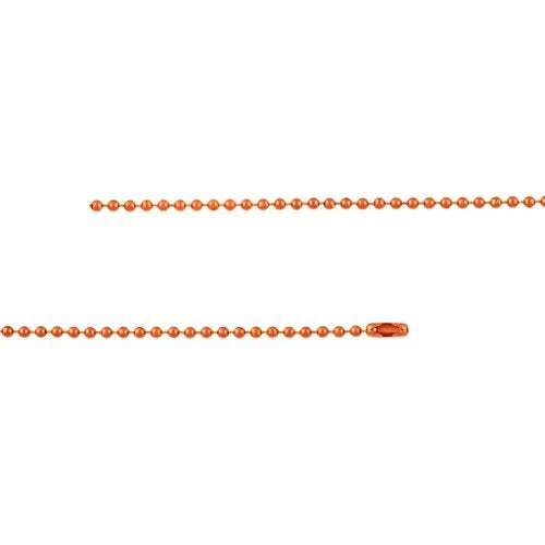 DragonWeave 2.4mm Bright Copper Ball Chain Necklace with Extra Durable Color Protect Finish - 16 Inches - Image 2