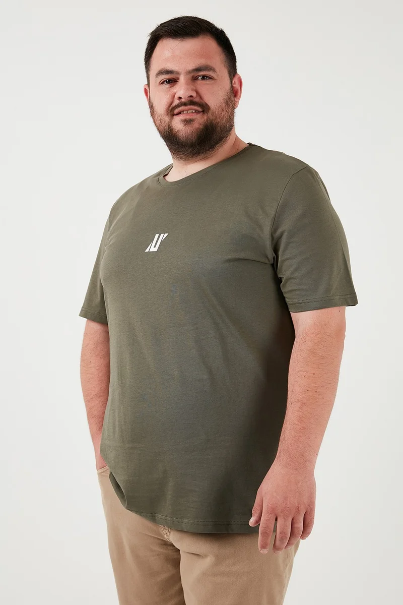 Buratti Cotton Regular Fit Crew Neck Plus Size T Shirt Men's T Shirt 5902753B