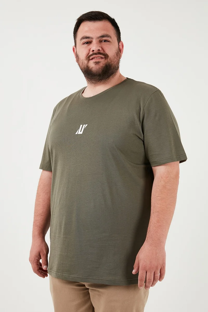 Buratti Cotton Regular Fit Crew Neck Plus Size T Shirt Men's T Shirt 5902753B