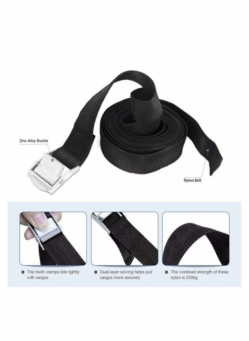 Y&D - Ratchet Straps, Lashing Straps Tie Down Tension Belt Adjustable Cargo Heavy Duty Tensioning Belts with Quick Release Cam Bukle For Motorcycle, Car Luggage Trailer -6 Pcs - Image 1