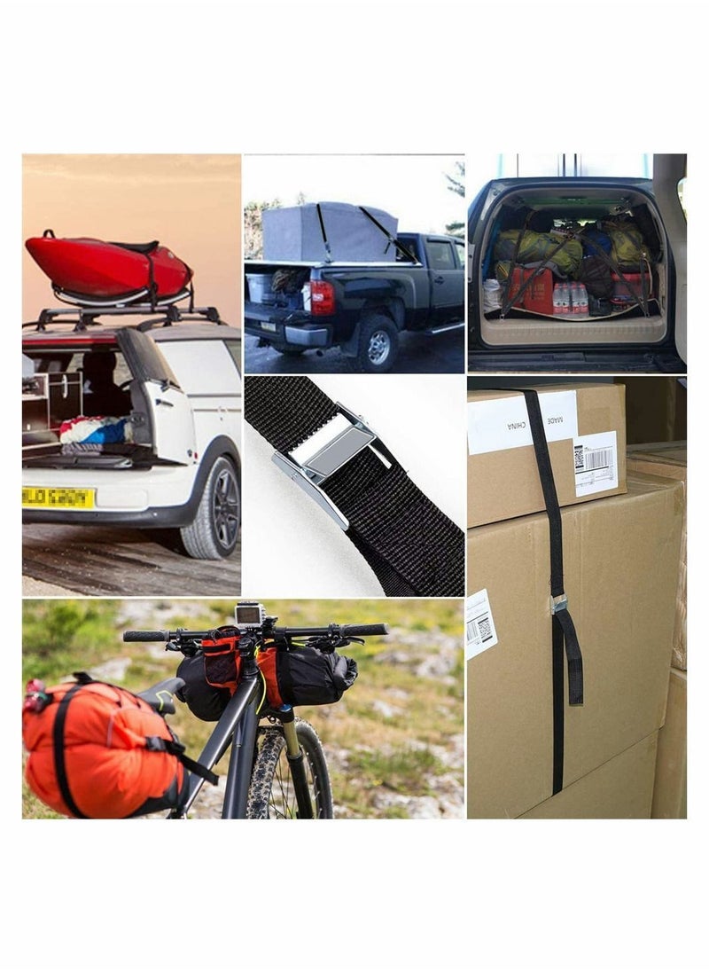 Y&D - Ratchet Straps, Lashing Straps Tie Down Tension Belt Adjustable Cargo Heavy Duty Tensioning Belts with Quick Release Cam Bukle For Motorcycle, Car Luggage Trailer -6 Pcs - Image 1