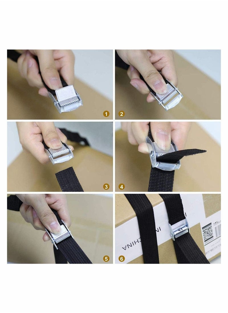 Y&D - Ratchet Straps, Lashing Straps Tie Down Tension Belt Adjustable Cargo Heavy Duty Tensioning Belts with Quick Release Cam Bukle For Motorcycle, Car Luggage Trailer -6 Pcs - Image 1