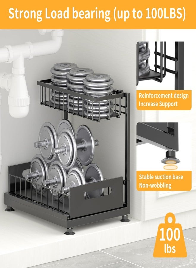 Saydear Under Sink Organizer Storage 2-Tier Sturdy Steel Pull-Out Racks, Rust-Free, Easy Installation | Kitchen & Bathroom Organizers Pack of 1 - Image 5