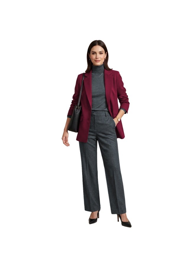 Smoky Egypt Elegant Lady Solid Blazer-Red - Image 2