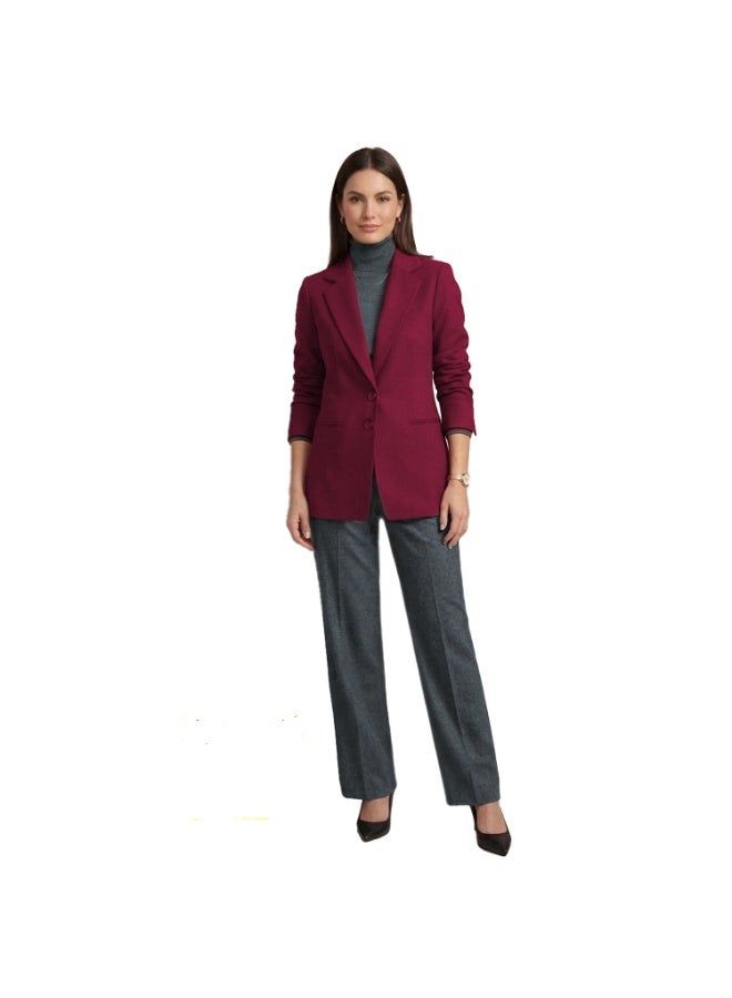 Smoky Egypt Elegant Lady Solid Blazer-Red - Image 3