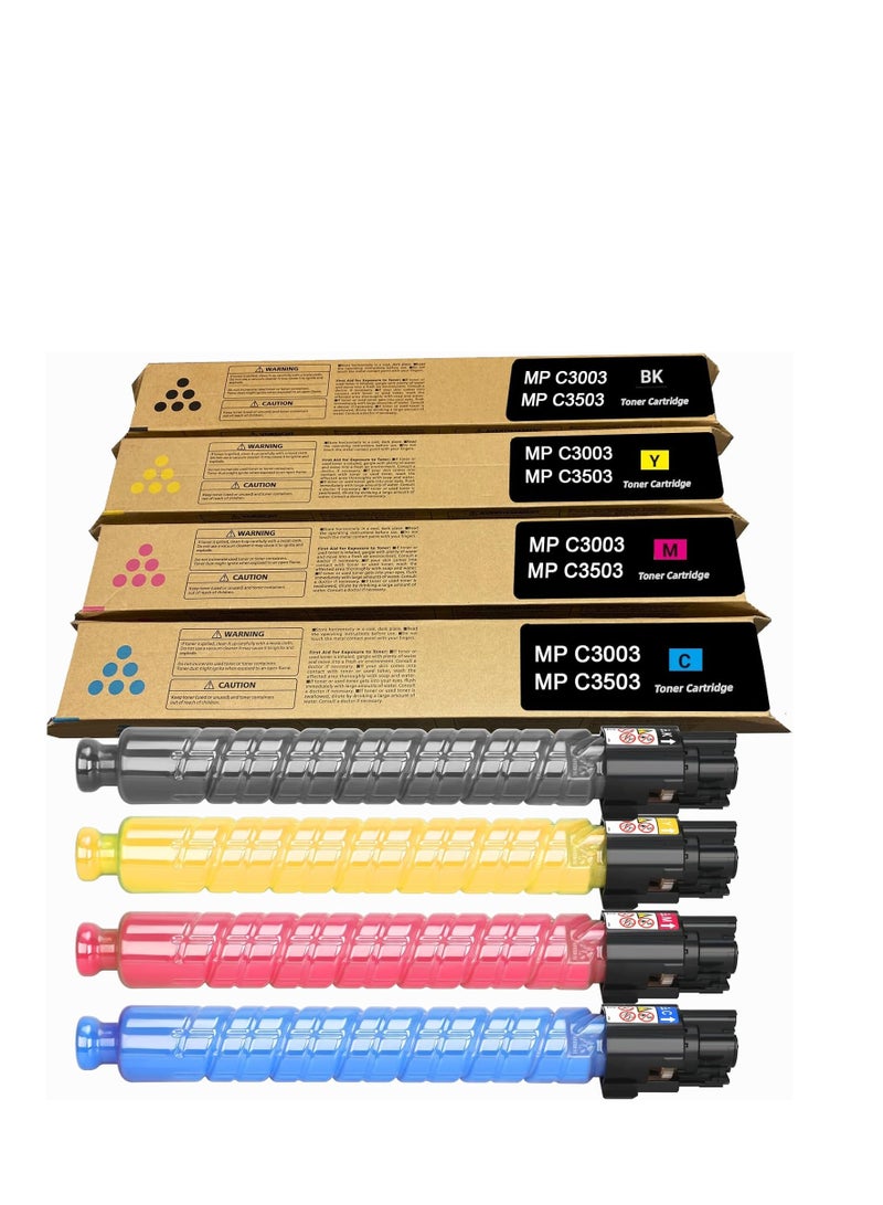 Terabyte MP C3503 C3003 Toner Cartridge Compatible Ricoh MP C3503 C3003 841813 841814 841815 841816 Toner Cartridge Replacement for Ricoh Aficio/Lanier/Savin MP C3003 MP C3503 MP C3004 MP C3504 Printer(4-Pack) - Image 1