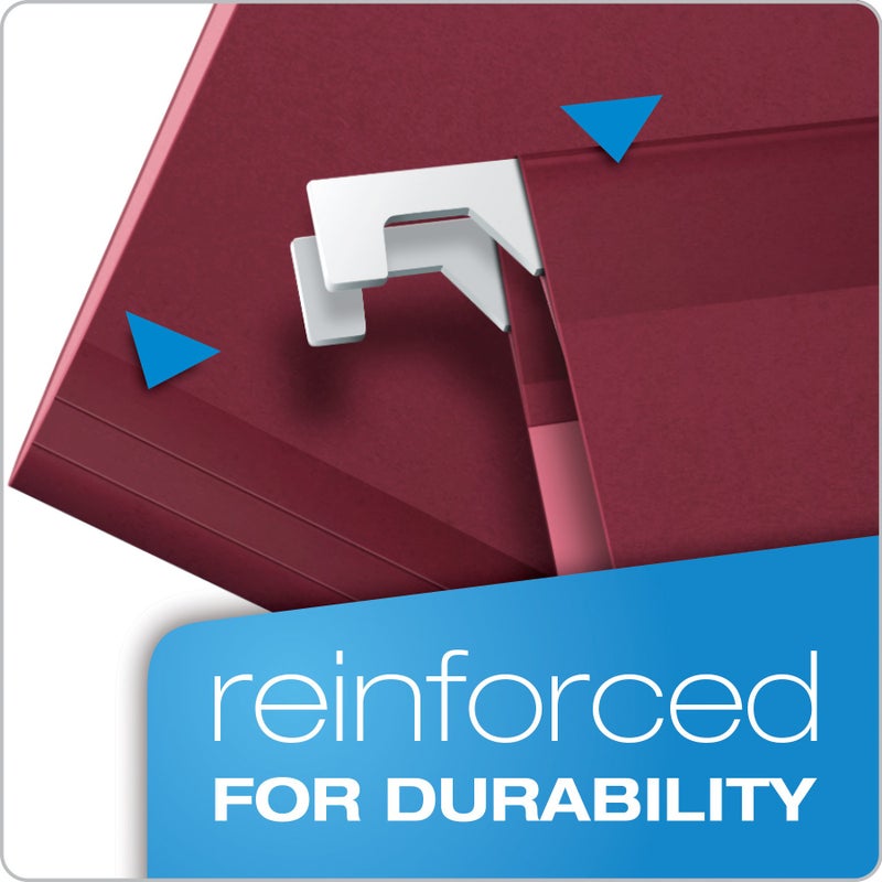 Pendaflex Esselte PFX415315BUR Pendaflex Reinforced Hanging Folders, Legal Size, Burgundy, 1/5 Cut, 25/BX (4153 1/5 BUR) - Image 2
