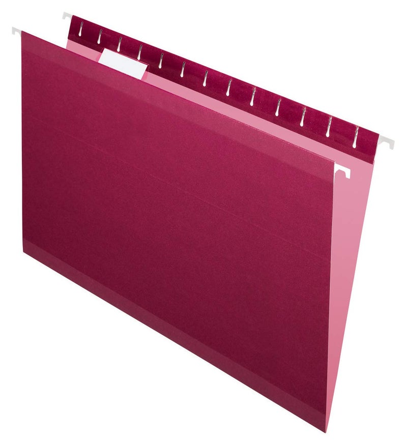 Pendaflex Esselte PFX415315BUR Pendaflex Reinforced Hanging Folders, Legal Size, Burgundy, 1/5 Cut, 25/BX (4153 1/5 BUR) - Image 1