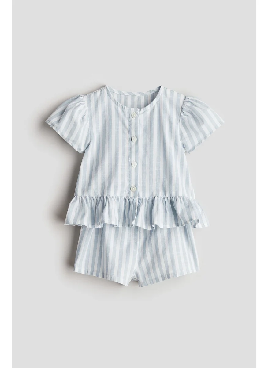 H&M 2-Piece Blouse And Shorts Set