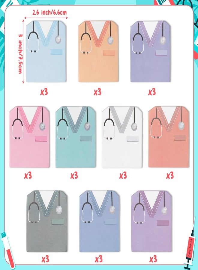 ANGOLIO 30Pcs Funny Nurse Sticky Notes Nurse Costume Themed Nursing Student School Gifts Stationary Sticky Notes Booklet Self Stick Pads for Hospital School Supplies - Image 2