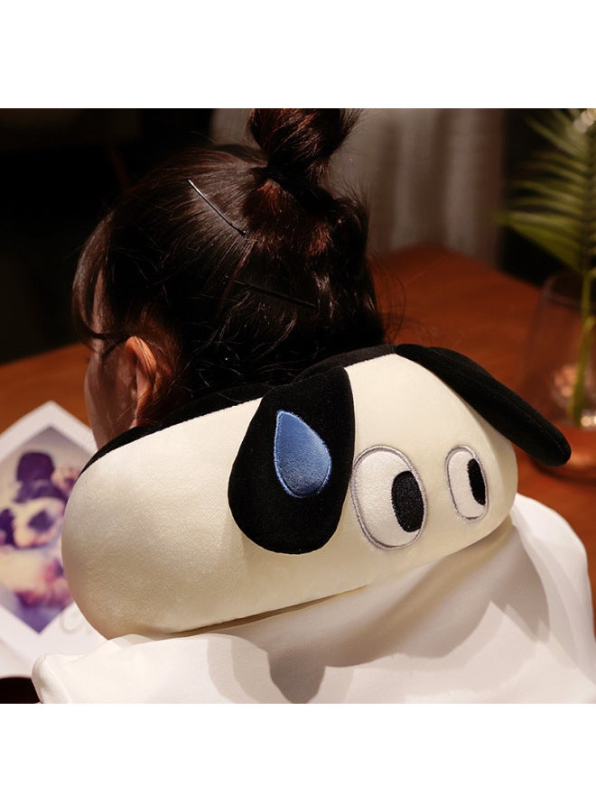 A Generation Of Sweating Small Animal Caterpillar U Pillow Nap Pillow Artifact Lunch Break Lying Down Pillow Neck Pillow Cartoon-Specifications:28*26cm  230g-Color:Black Cat - Image 4