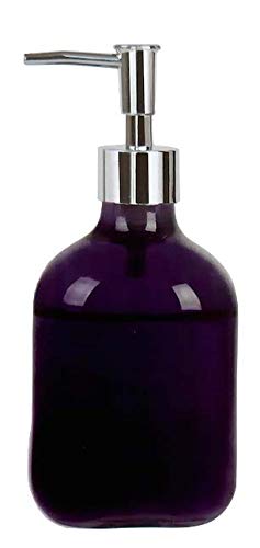 Homies Homies Square Glass Soap Dispenser Shower Lotion Gel Conditioner Liquid Shampoo Pump sanitiser Bottle 1 Piece 300ml Purple Color - Image 1