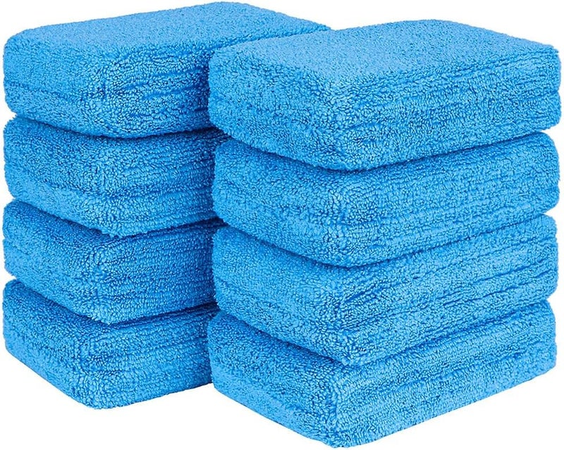 HOMEXCEL Microfiber Applicator Pads, Scratch-Free Car Wash Sponge for Cleaning, Premium Wax Foam Applicator Pads for Car Detailing, 5”x3”, 8Pack Cleaner resistant - Image 1