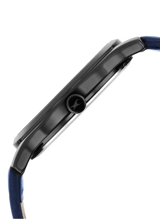 Fastrack Fashion Analogue Blue Round Dial Blue Leather Strap Watch for Men-3255NL03 - Image 2