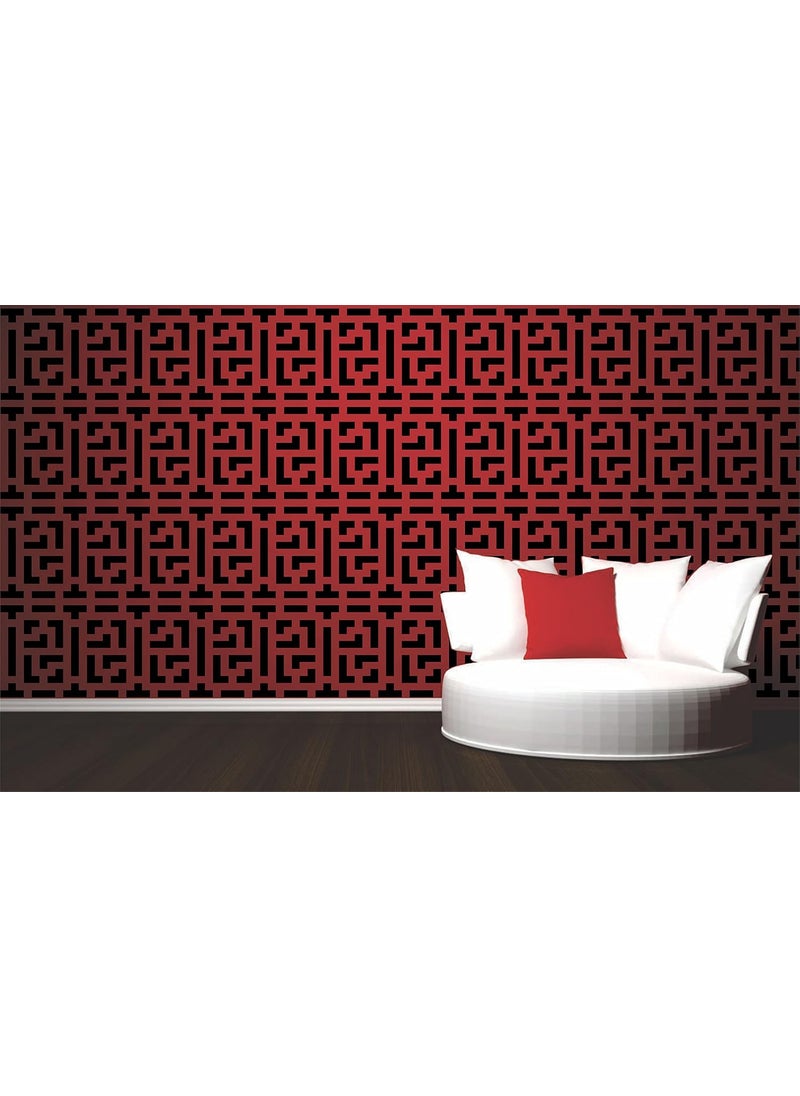 Usnyabni Chinese Lattice Stencil, 6.5 x 6.5 inch (S) - Asian Trellis Wallpaper Stencils by CRAFT KREATIVELY  - Image 2