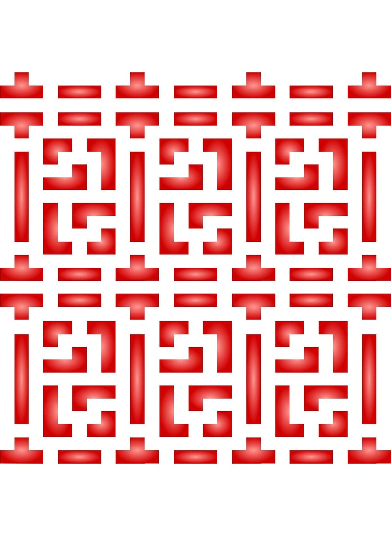 Usnyabni Chinese Lattice Stencil, 6.5 x 6.5 inch (S) - Asian Trellis Wallpaper Stencils by CRAFT KREATIVELY  - Image 1