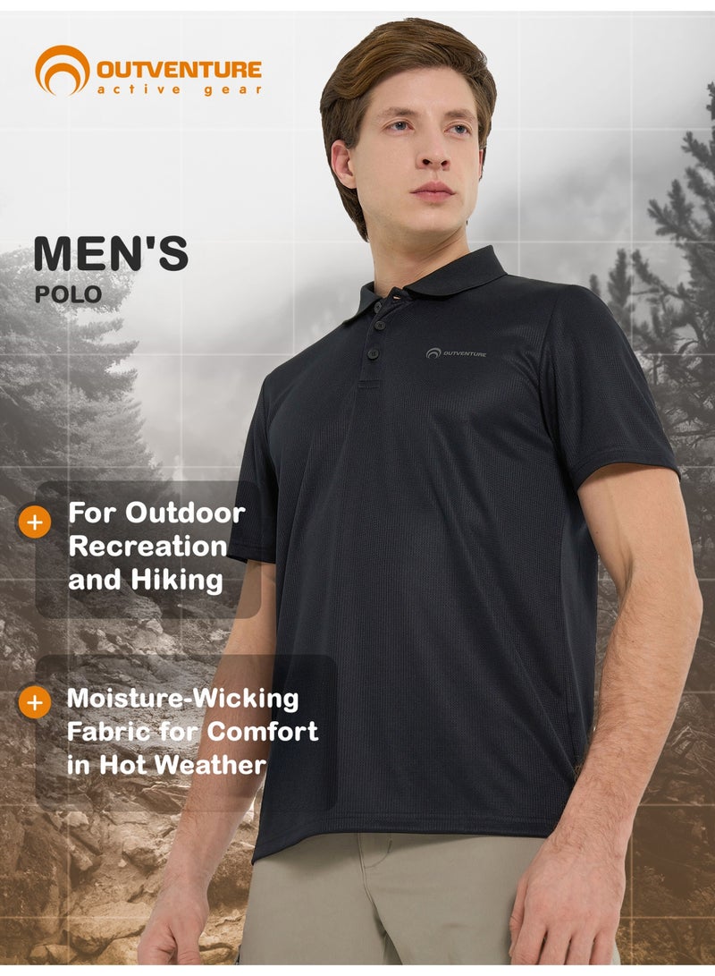 Outventure Men's Polo Shirt Black EU 44-46, Comfortable Fit, Stylish Design, Perfect for Casual Wear and Everyday Comfort - Image 1