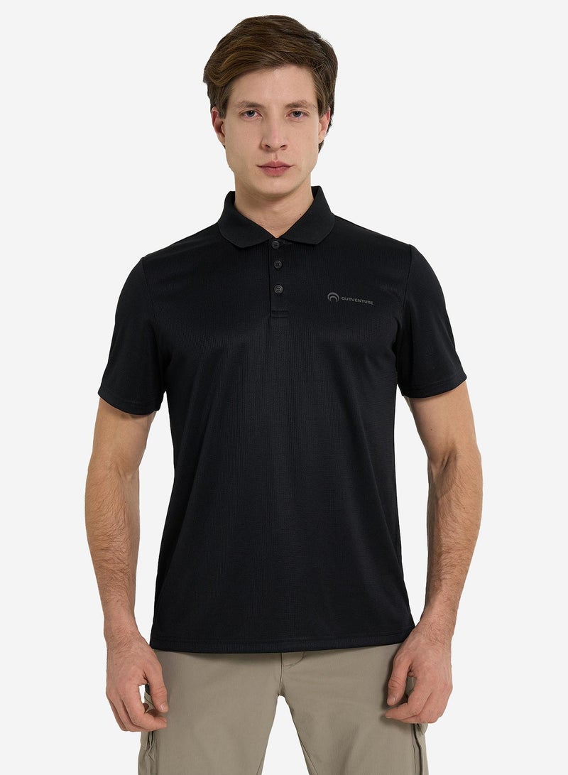 Outventure Men's Polo Shirt Black EU 44-46, Comfortable Fit, Stylish Design, Perfect for Casual Wear and Everyday Comfort - Image 2