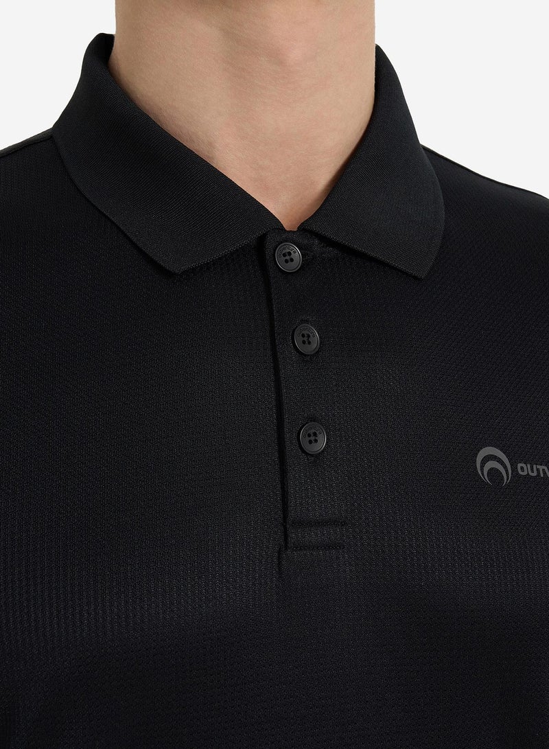 Outventure Men's Polo Shirt Black EU 44-46, Comfortable Fit, Stylish Design, Perfect for Casual Wear and Everyday Comfort - Image 5