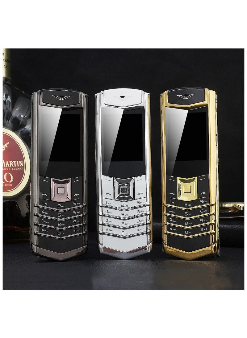 Hope - Unlocked Luxury Mini Phone - Dialer Keypad Cell Phone for Seniors with Leather Back Cover, GSM Compatible - Wholesale Available - Silver - Image 1