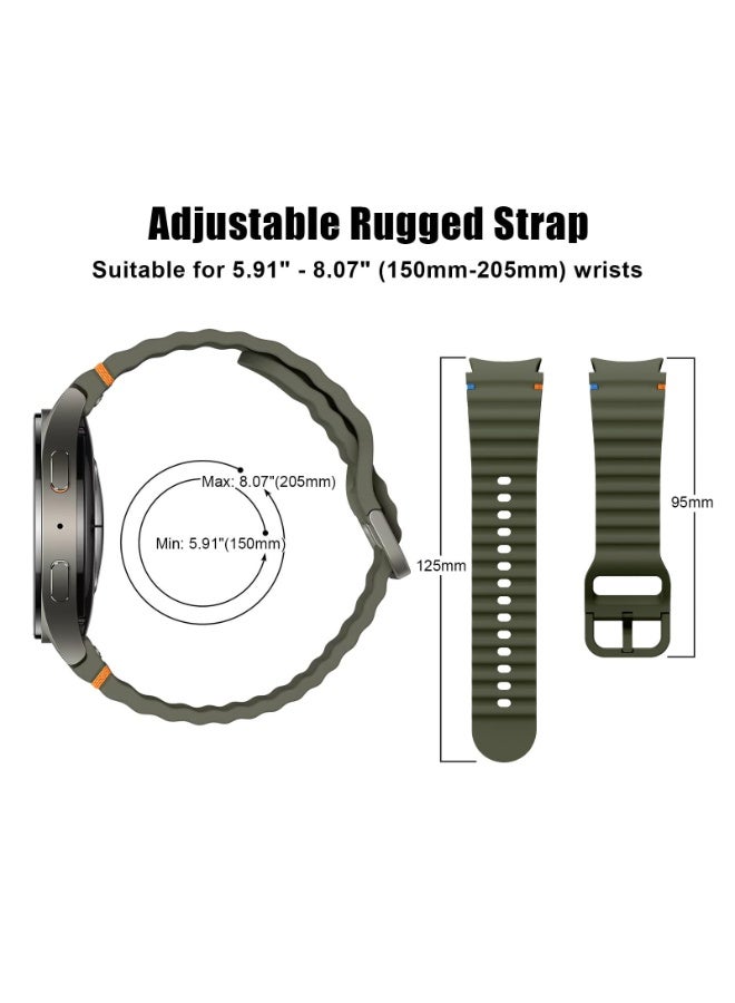 Compatible with Samsung Galaxy Watch 7 Strap No Gap Sport Silicone Watch Band for Galaxy Watch 6 5 4 40mm 44mm Galaxy Watch 6 Classic 43mm 47mm,watch 5 Pro,watch 4 Classic Strap 42mm 46mm (Black) - Image 4