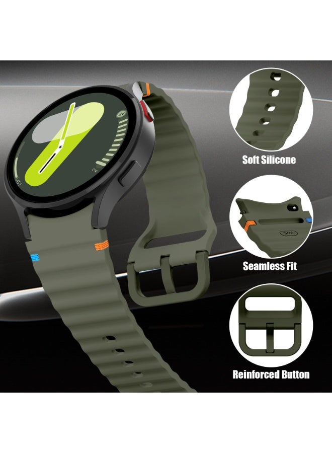 Compatible with Samsung Galaxy Watch 7 Strap No Gap Sport Silicone Watch Band for Galaxy Watch 6 5 4 40mm 44mm Galaxy Watch 6 Classic 43mm 47mm,watch 5 Pro,watch 4 Classic Strap 42mm 46mm (Black) - Image 5