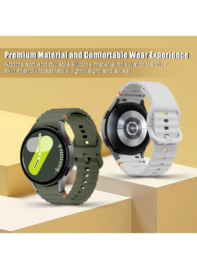 Compatible with Samsung Galaxy Watch 7 Strap No Gap Sport Silicone Watch Band for Galaxy Watch 6 5 4 40mm 44mm Galaxy Watch 6 Classic 43mm 47mm,watch 5 Pro,watch 4 Classic Strap 42mm 46mm (Black) - Image 3