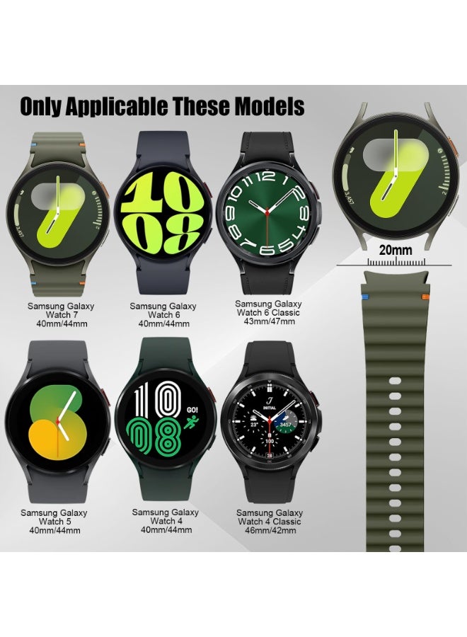 Compatible with Samsung Galaxy Watch 7 Strap No Gap Sport Silicone Watch Band for Galaxy Watch 6 5 4 40mm 44mm Galaxy Watch 6 Classic 43mm 47mm,watch 5 Pro,watch 4 Classic Strap 42mm 46mm (Black) - Image 2
