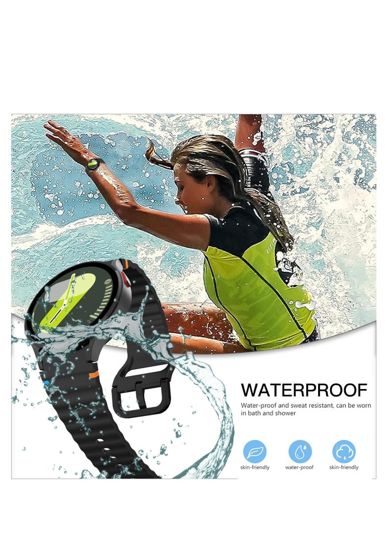 Compatible with Samsung Galaxy Watch 7 Strap No Gap Sport Silicone Watch Band for Galaxy Watch 6 5 4 40mm 44mm Galaxy Watch 6 Classic 43mm 47mm,watch 5 Pro,watch 4 Classic Strap 42mm 46mm (Black) - Image 4