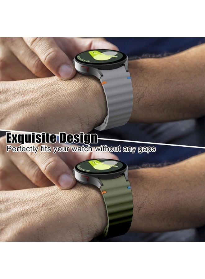 Compatible with Samsung Galaxy Watch 7 Strap No Gap Sport Silicone Watch Band for Galaxy Watch 6 5 4 40mm 44mm Galaxy Watch 6 Classic 43mm 47mm,watch 5 Pro,watch 4 Classic Strap 42mm 46mm (Black) - Image 2