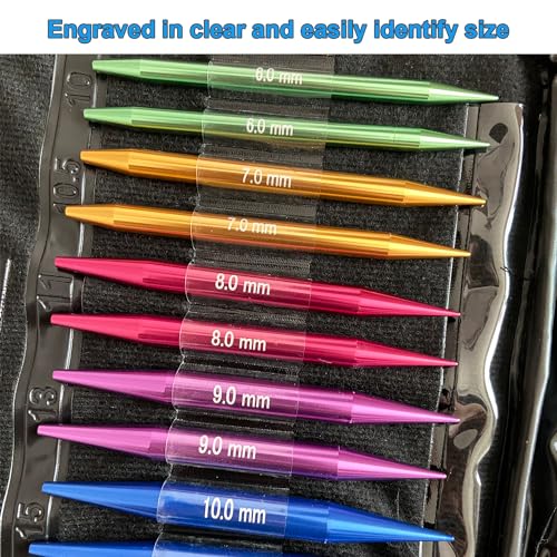 Weabetfu 60pcs Interchangeable Circular Knitting Needles Set with Case 13 Pairs of Aluminum Circular Knitting Needle for Handmade DIY Knitting with Knitting Accessories,(2.75mm-10mm) - Image 4
