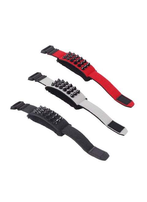 3 Pack Electric Guitar Bass String Muter Guitar Fret Wrap Dampener with Punk Style Rivets Fit