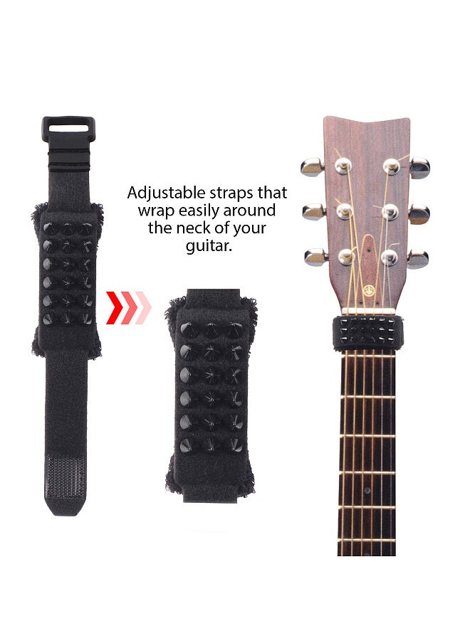 3 Pack Electric Guitar Bass String Muter Guitar Fret Wrap Dampener with Punk Style Rivets Fit