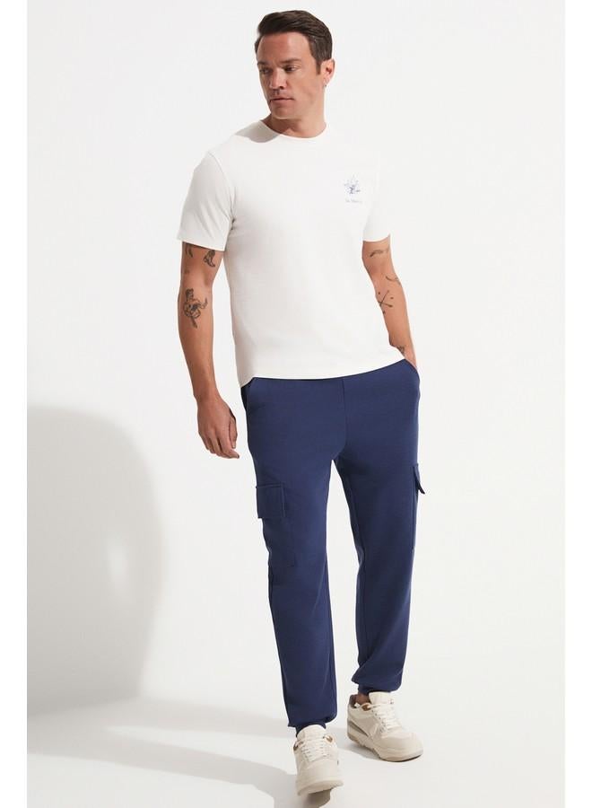 جون تيشيرت قطن مطبوع بشعار للرجال - بيج - Image 1