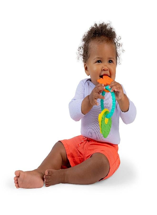 Bright Starts - Bright Starts Tropical Chews Silicone Teething Ring - BPA-Free Monkey, Leaf, Banana - Unisex, 3 Months + - Image 1