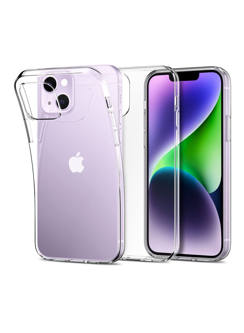 DUSALA iPhone 14 Case Clear, Ultra [Slim Thin] Flexible Clear TPU Scratch Resistant Gel Rubber Soft Silicone Protective Phone Case - Image 1