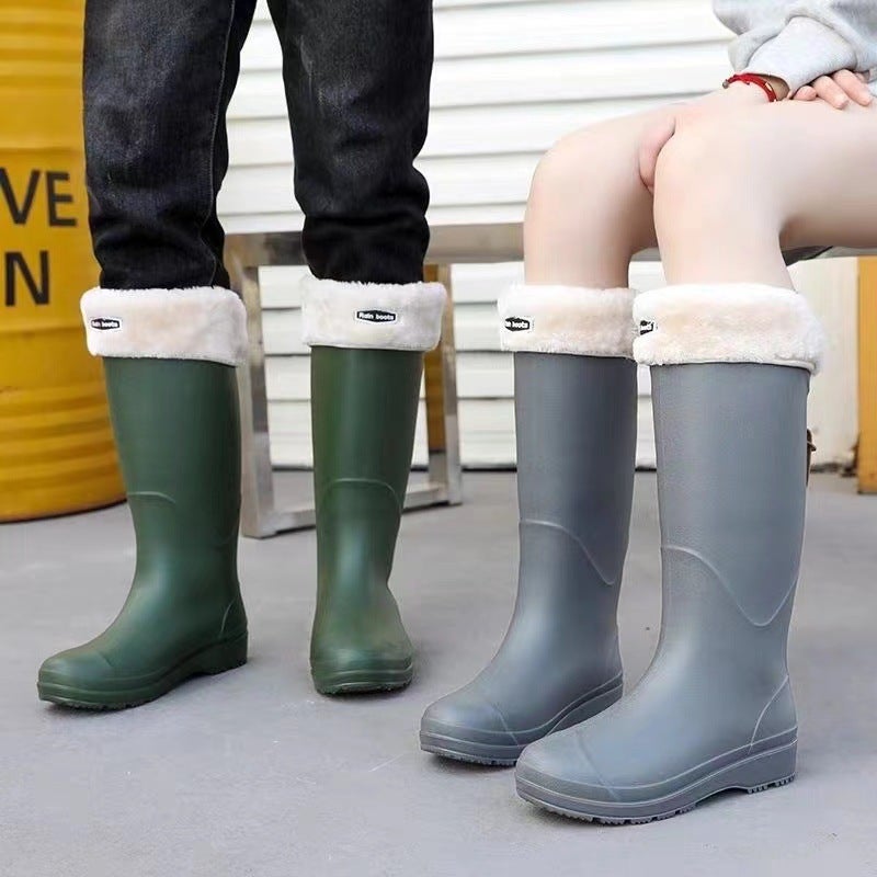 High-Heeled Rain Shoes Men'S And Women'S Non-Slip Waterproof Shoes Thick-Soled Wear-Resistant Long-Heeled Boots Outdoor Wading Rubber Shoes - Image 2
